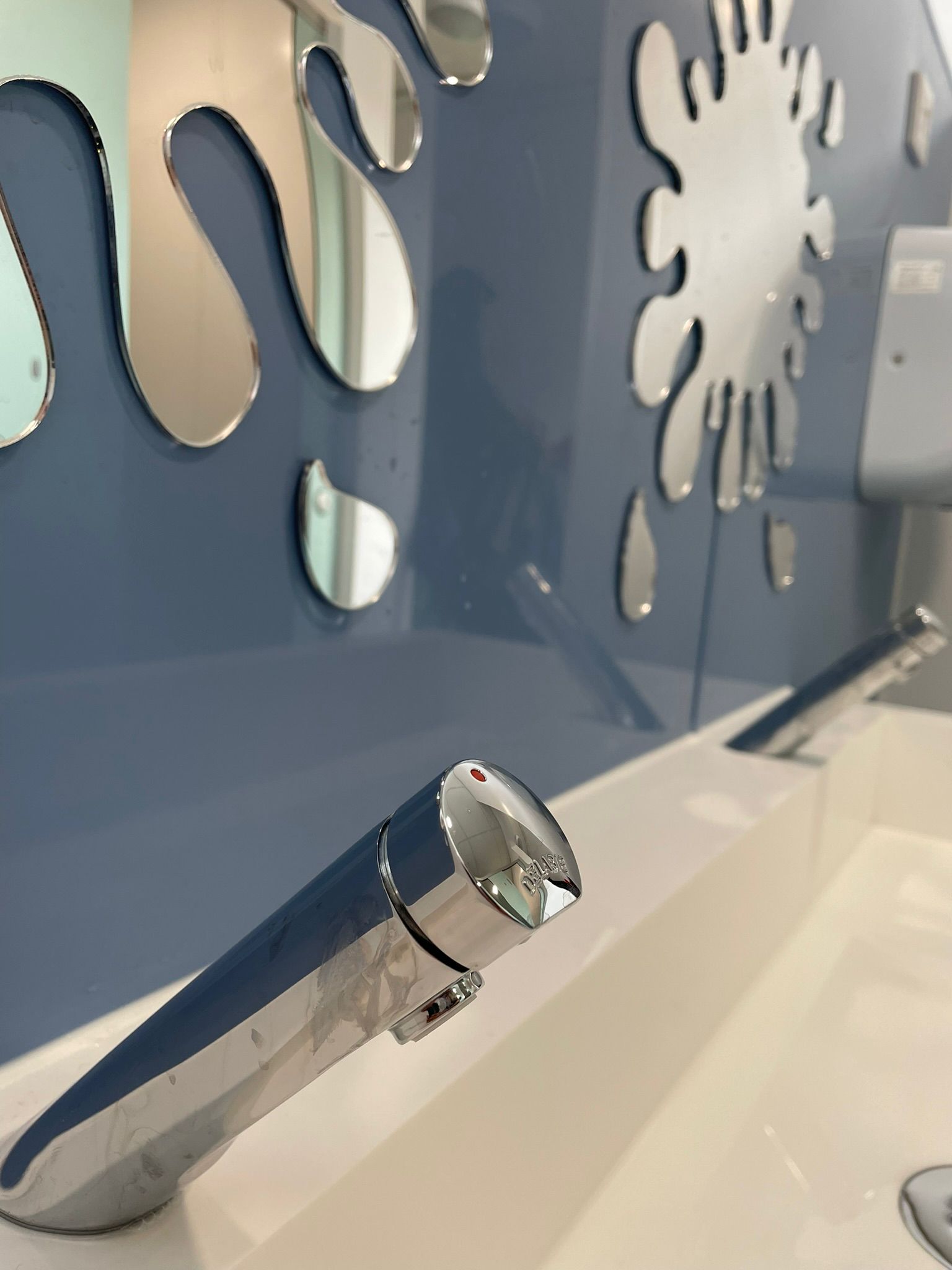 close up of washroom tap