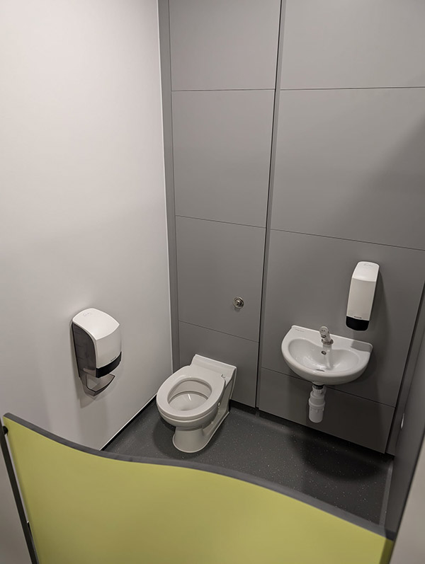 toilet cubilce in grey