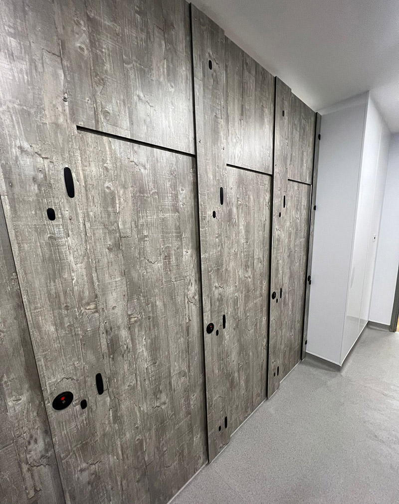 toilet cubicles in stone grey
